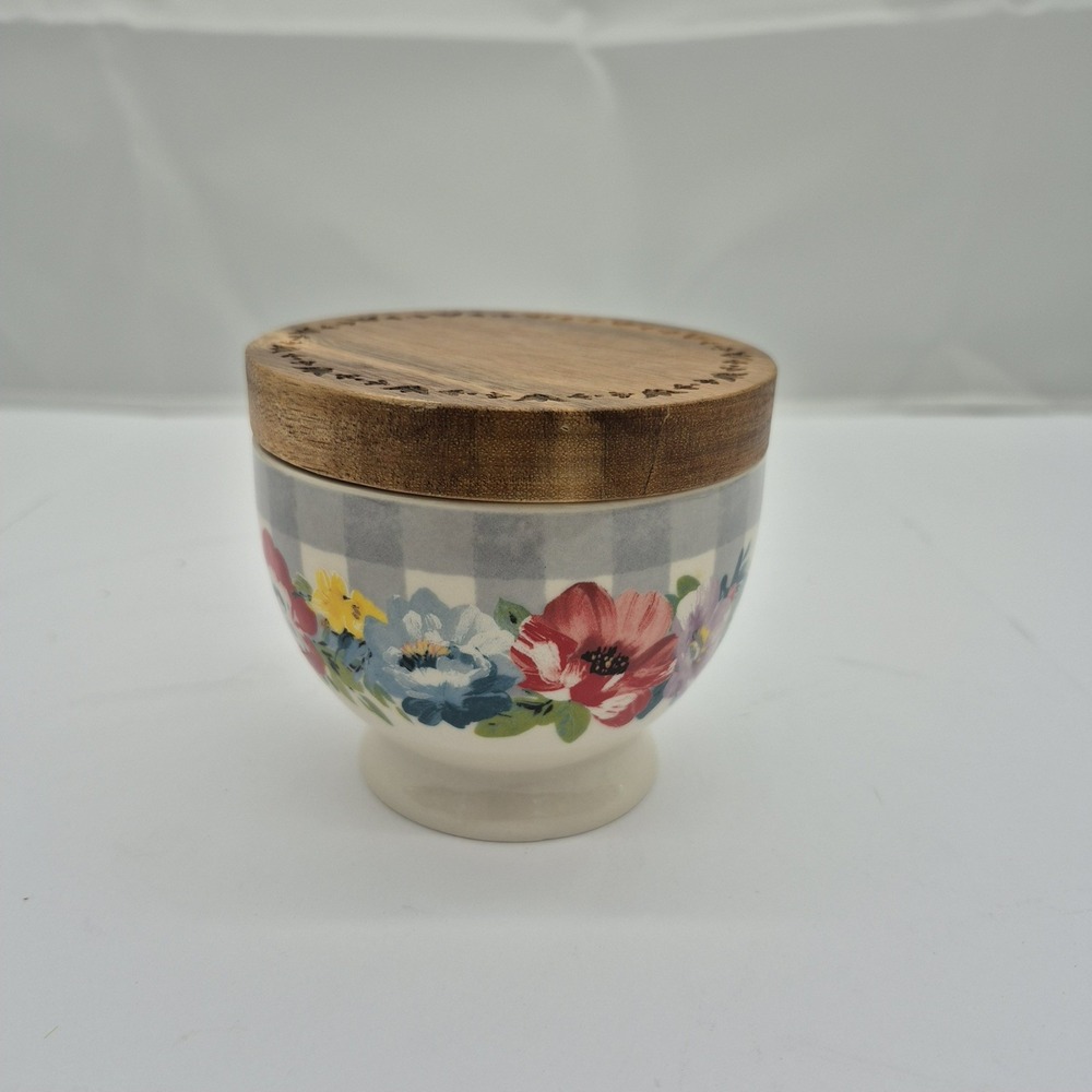 Pioneer Woman Salt Cellar Sweet Romance Stoneware Cottage Core Sugar Bowl Floral - Picture 4 of 8